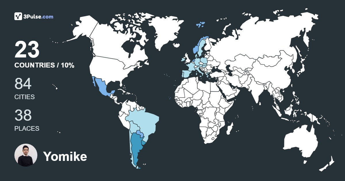 Yomike Gonzalez's Travel Map Image