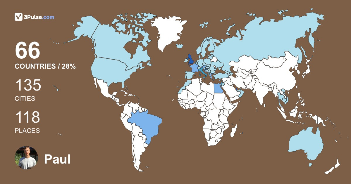 Изображение Карты путешествий Paul Clarkson