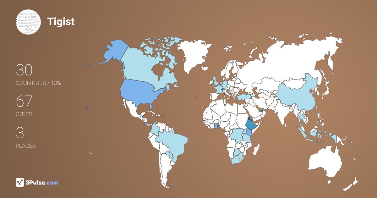 Tigist Tesfaye's Travel Map Image