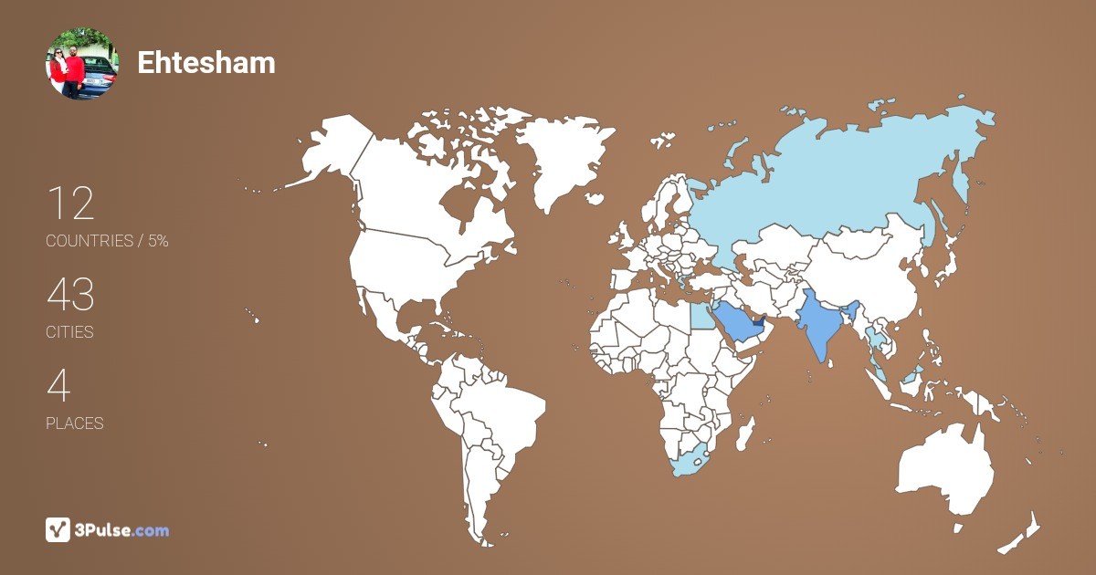 Ehtesham Farooqui's Travel Map Image