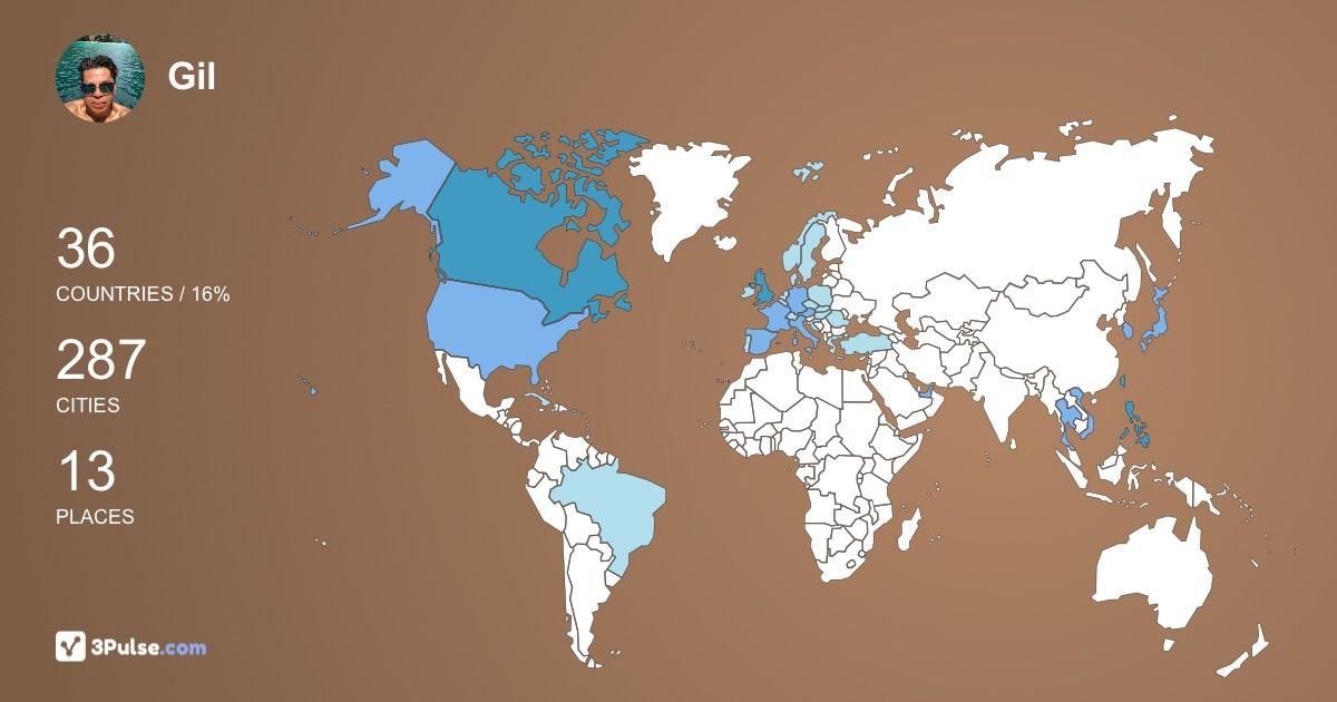 Gil Barrientos's Travel Map Image