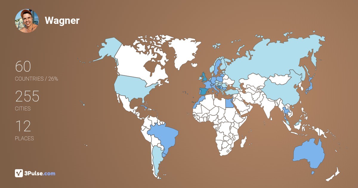 Wagner Vallejo's Travel Map Image