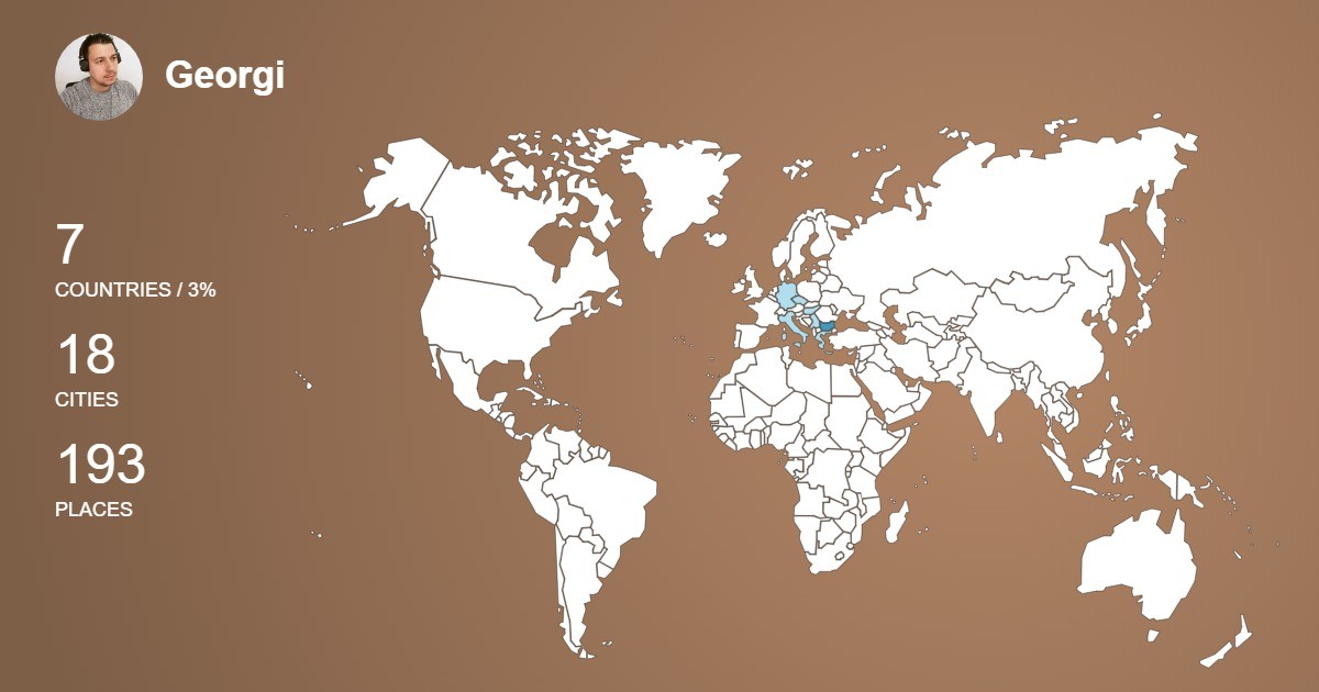 Georgi Yordanoff's Travel Map Image