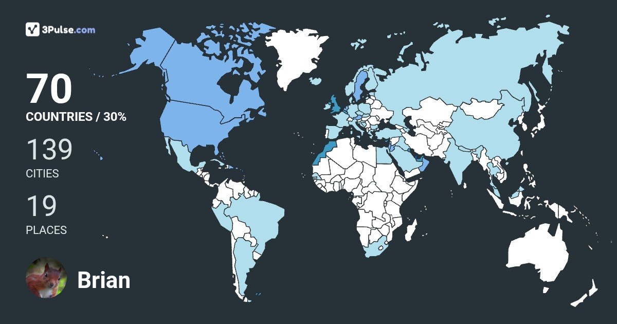Brian Guidi's Travel Map Image