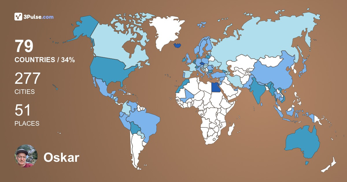 Изображение Карты путешествий Oskar Thorvaldsson