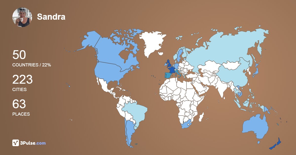 Sandra Webster's Travel Map Image