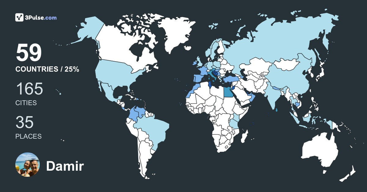 Damir Santek's Travel Map Image