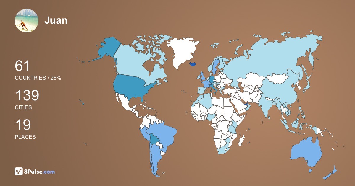 Juan Tsipizidis's Travel Map Image