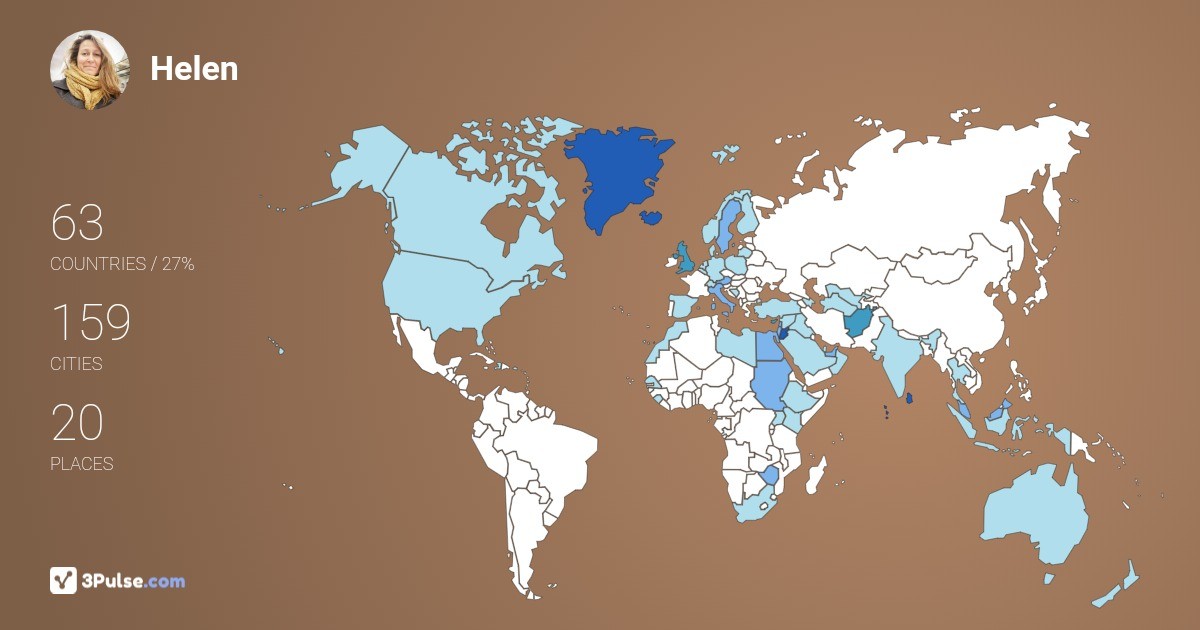 Helen Olafsdottir's Travel Map Image
