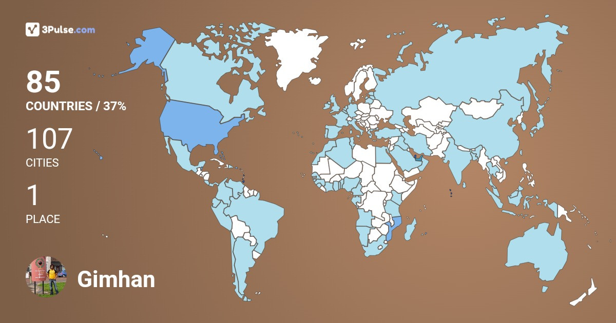 Gimhan Manampery's Travel Map Image