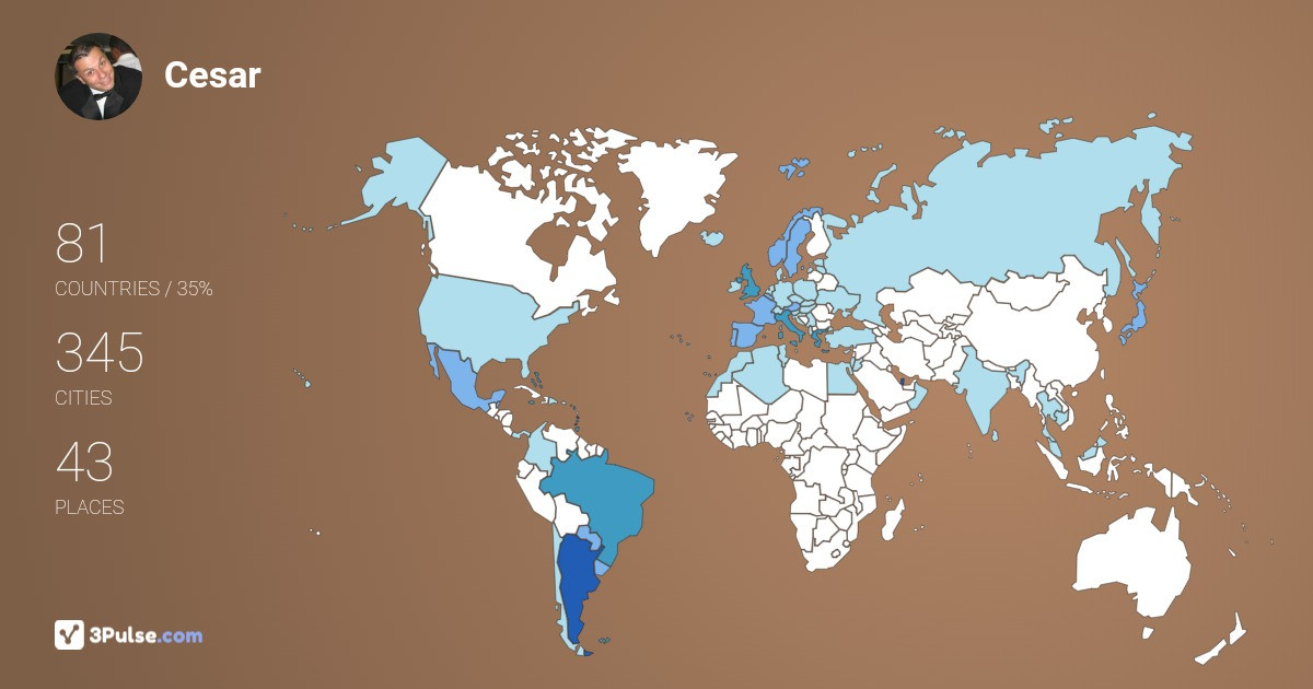 Cesar Borges's Travel Map Image