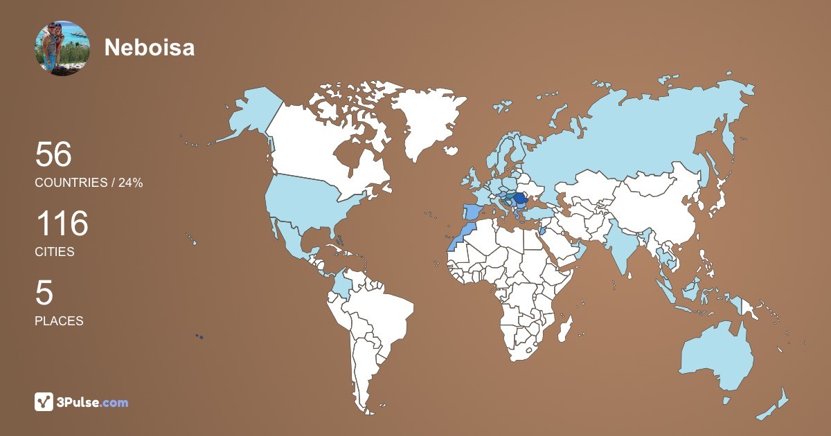 Neboisa Pelici's Travel Map Image