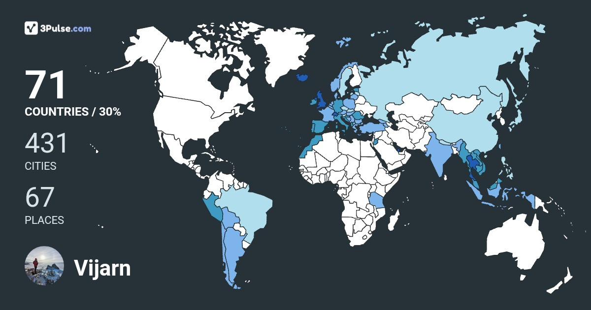 Vijarn Vachirawongsakorn's Travel Map Image