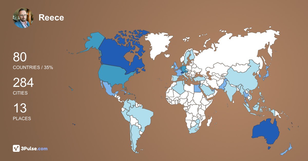 Reece Lavender's Travel Map Image