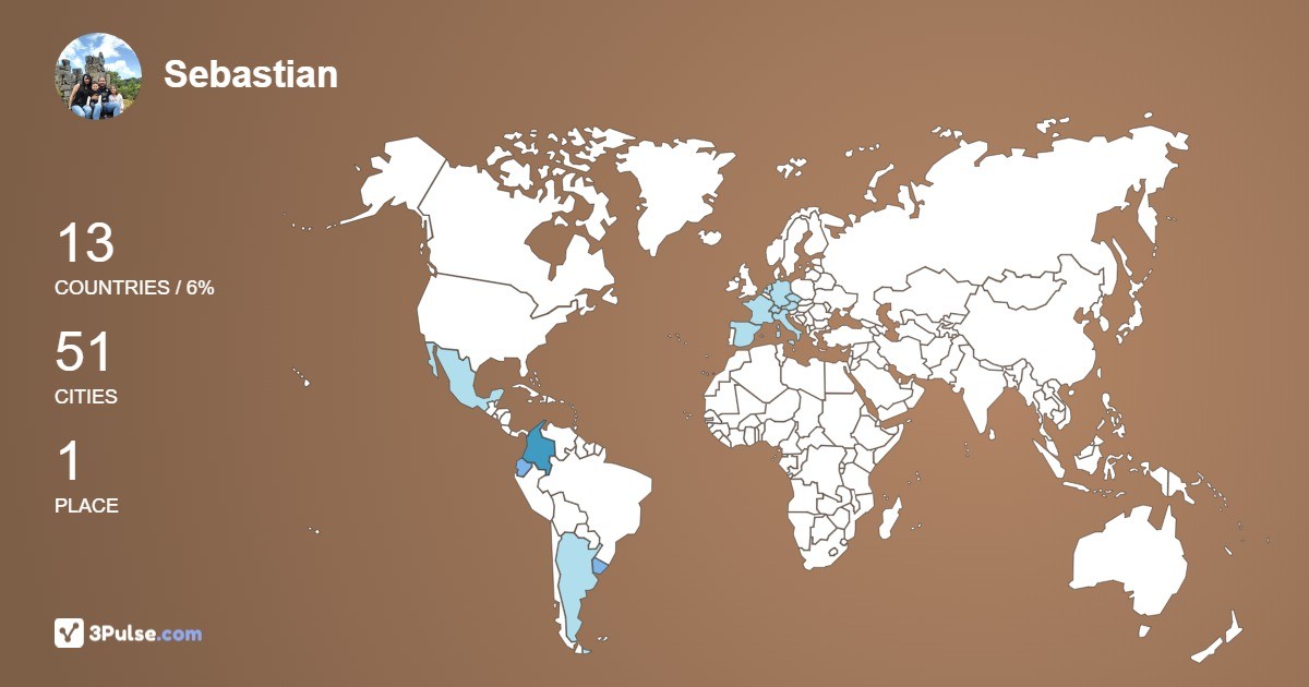 Sebastian Ramirez's Travel Map Image