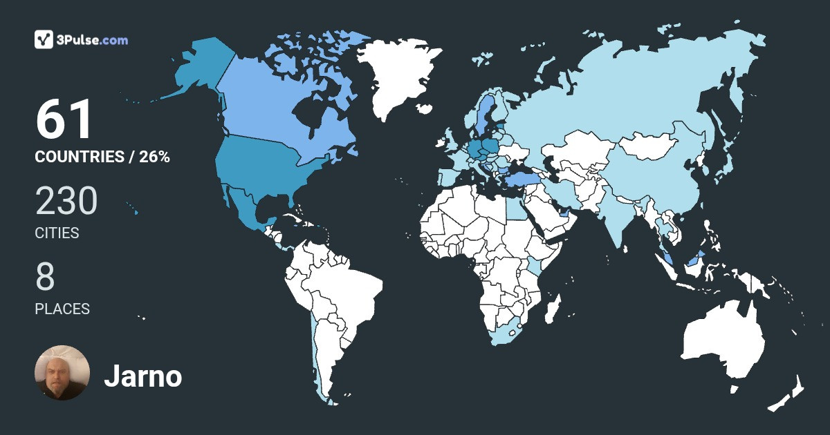Jarno Nieminen's Travel Map Image
