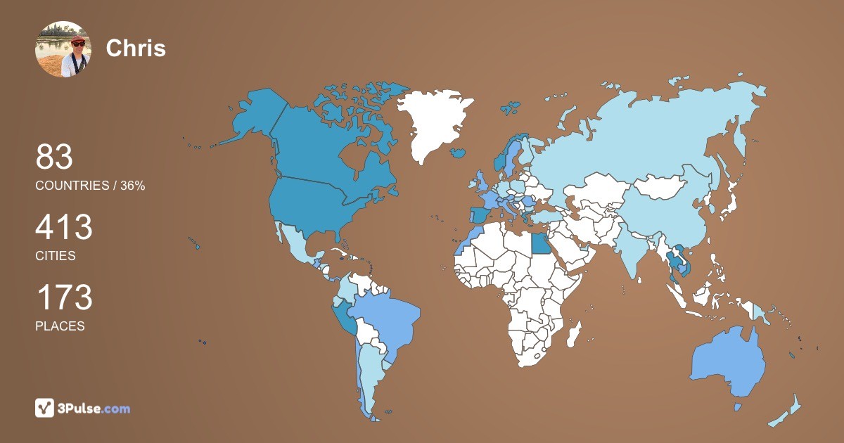 Chris Taylor's Travel Map Image