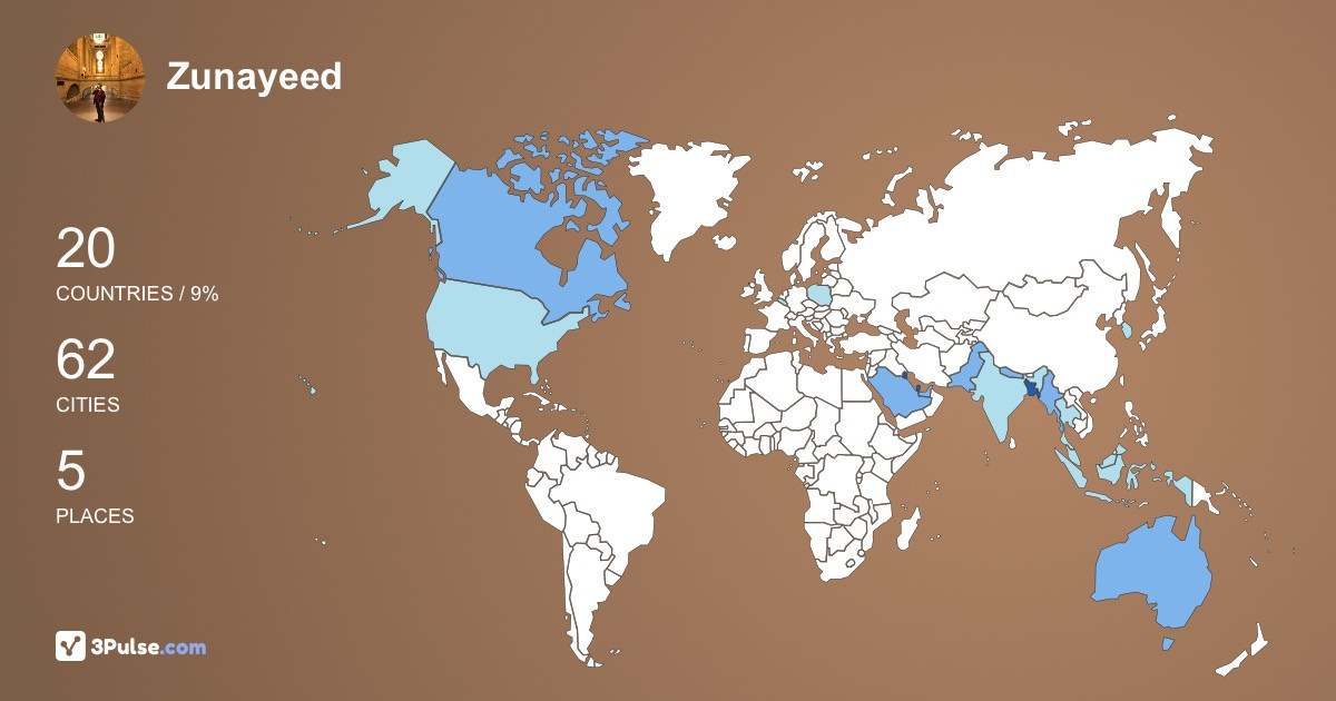 Zunayeed Alam's Travel Map Image
