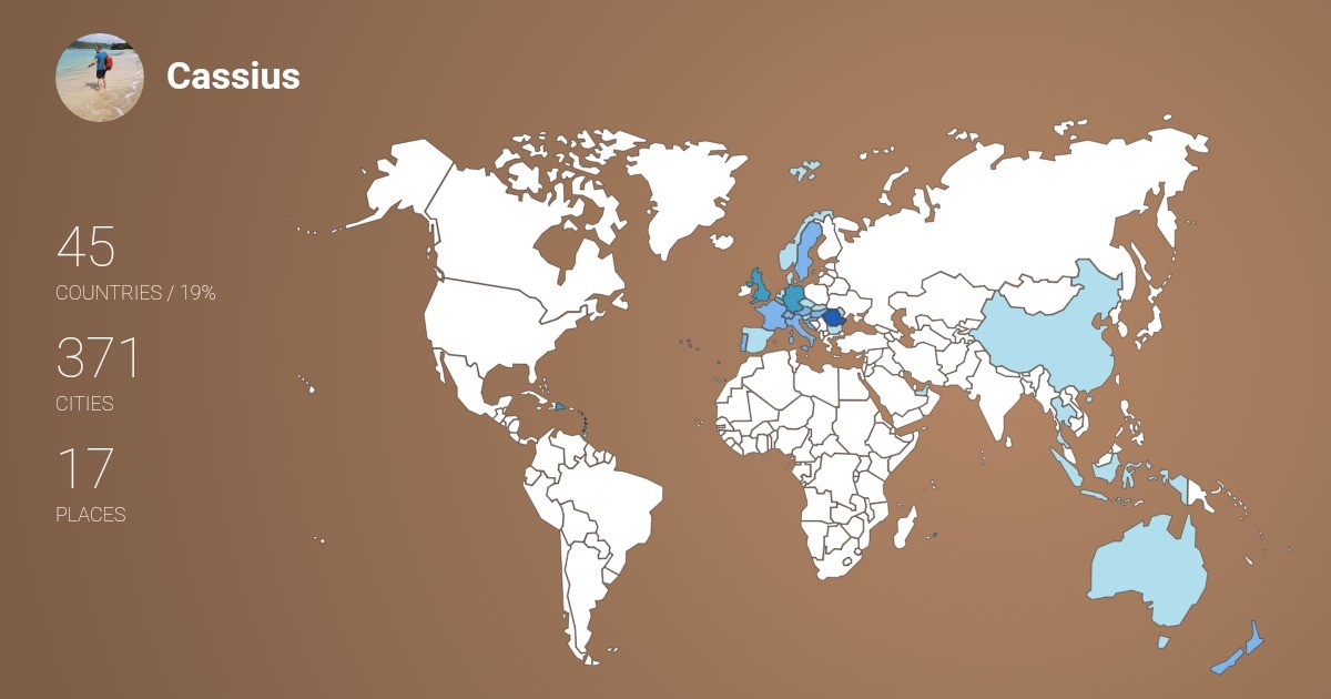 Cassius Petrovan's Travel Map Image