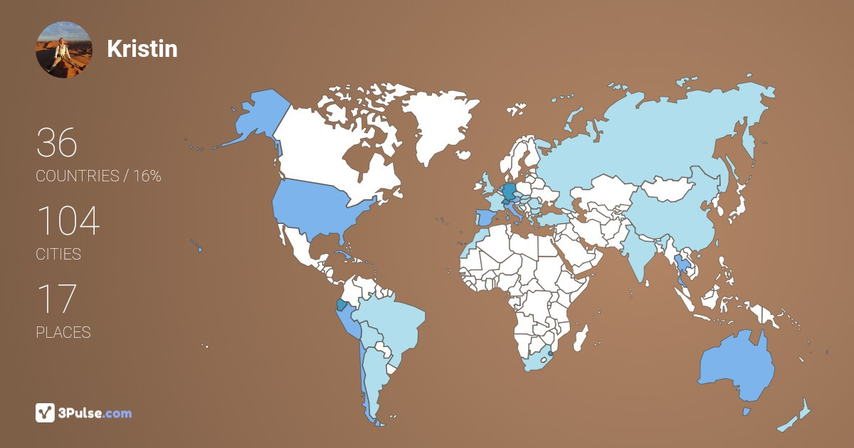 Kristin Welter's Travel Map Image