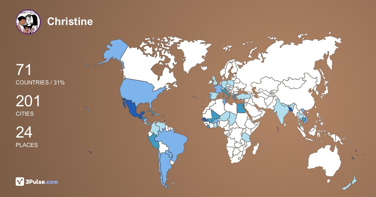 Christine De-Agostini's Travel Map Image