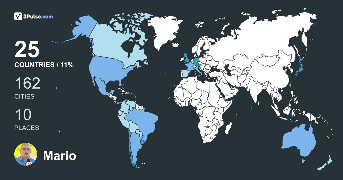 Mario Romero's Travel Map Image