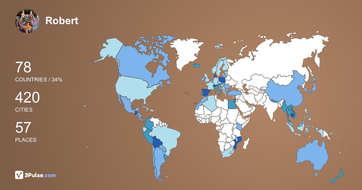 Robert ywno's Travel Map Image