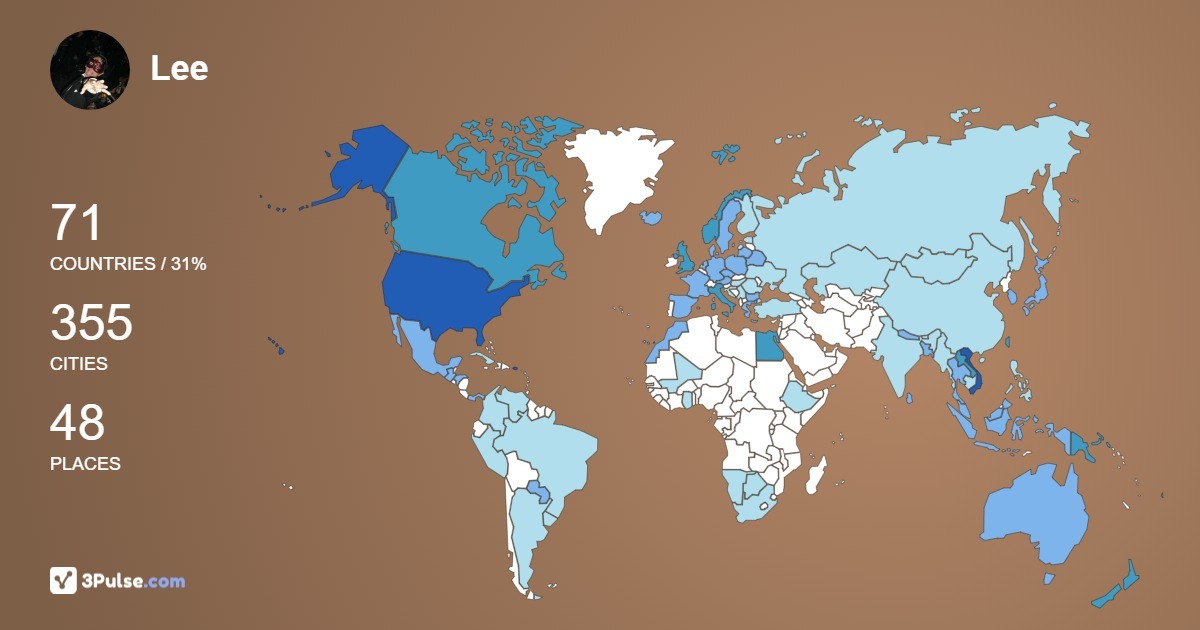 Изображение Карты путешествий Lee Hungle
