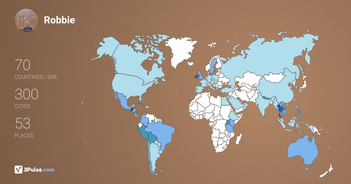 Robbie Murphy's Travel Map Image