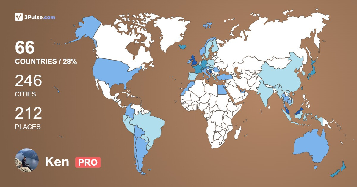 Ken Lim's Travel Map Image