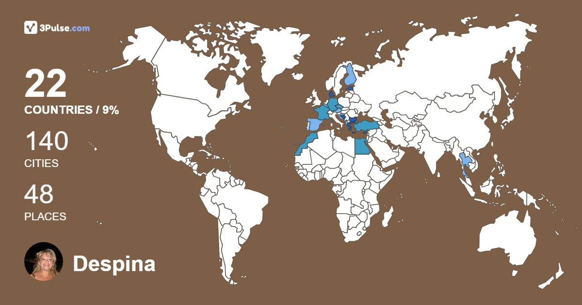 Despina Zaravela's Travel Map Image