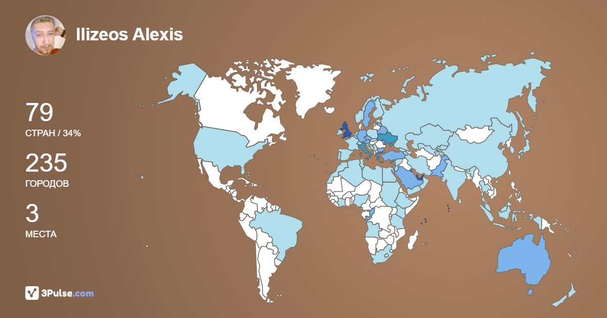 Ilizeos Alexis Iliakos's Travel Map Image