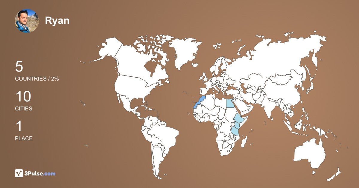 Ryan Pothier's Travel Map Image