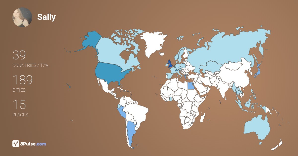 Sally Welsh's Travel Map Image