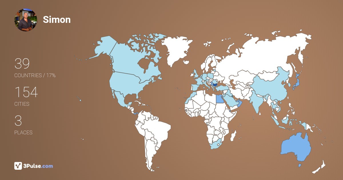 Simon Mihaylov's Travel Map Image