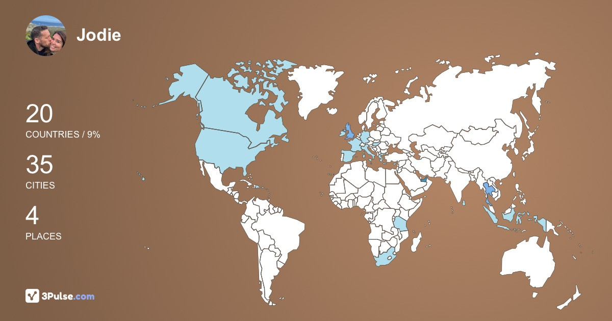 Jodie Fitzpatrick's Travel Map Image