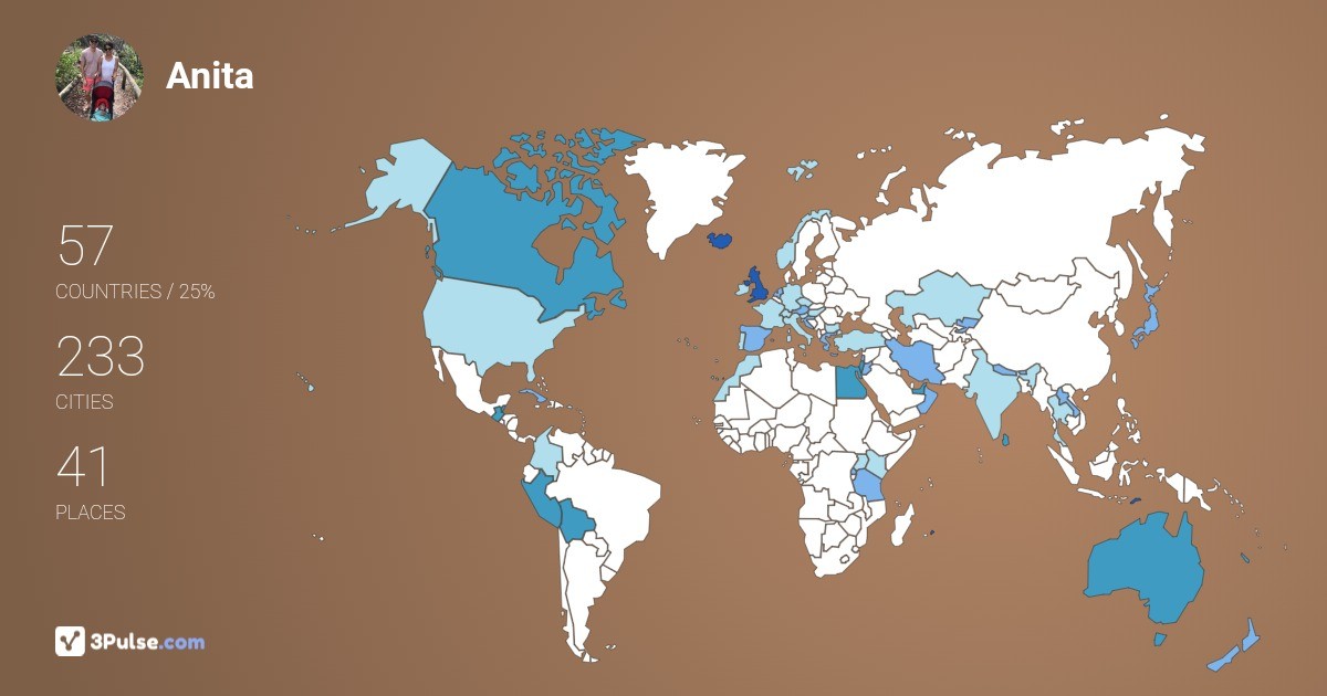Anita Steele's Travel Map Image
