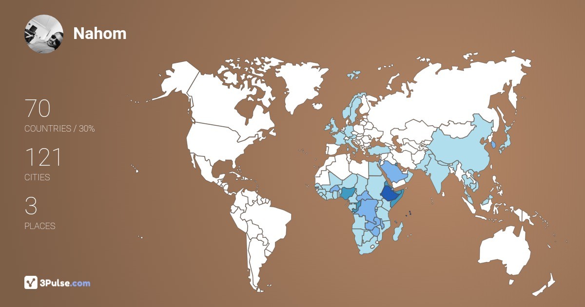 Изображение Карты путешествий Nahom Birhanu