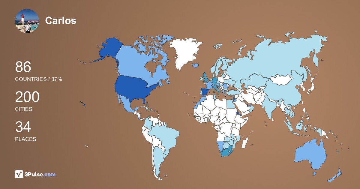 Carlos Cabrera's Travel Map Image