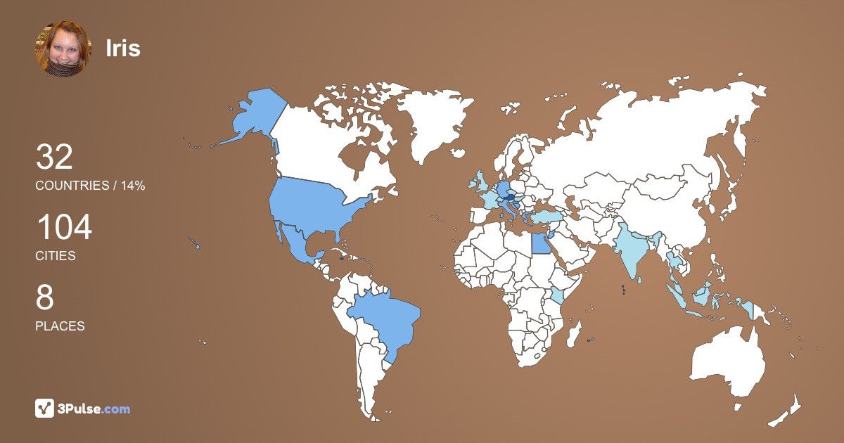 Iris Moser's Travel Map Image