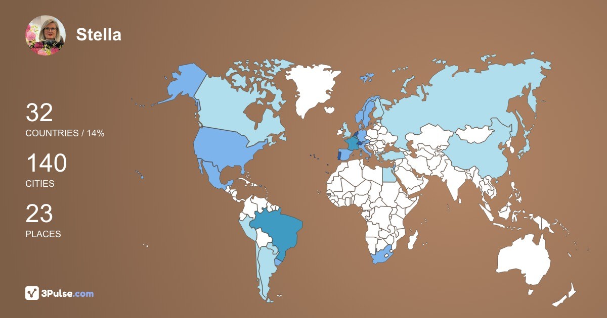 Stella van-der-Klugt's Travel Map Image