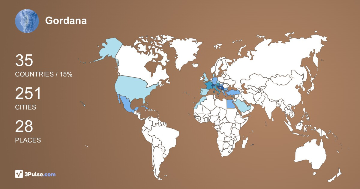 Gordana Jankovic-Siplic's Travel Map Image