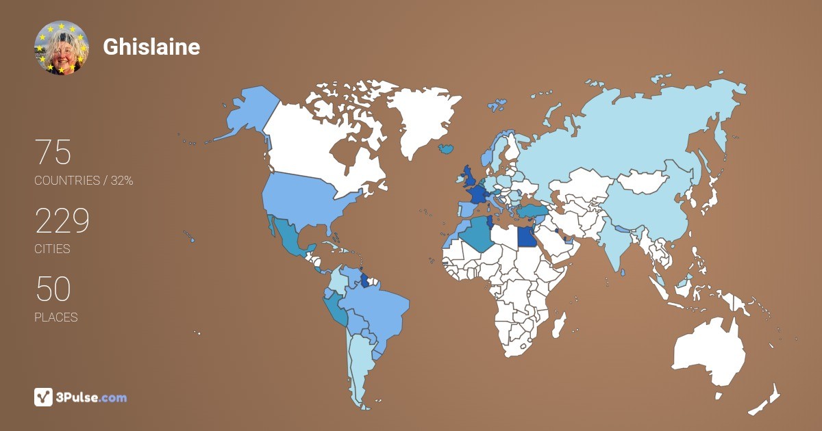 Ghislaine Povey's Travel Map Image