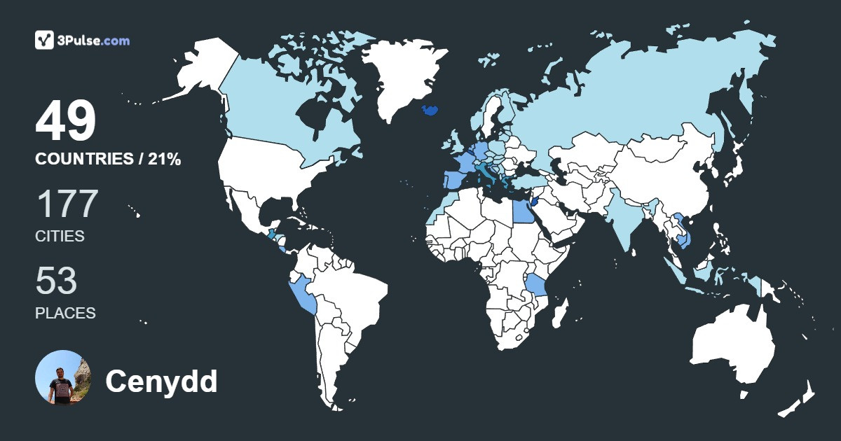 Cenydd Willems's Travel Map Image