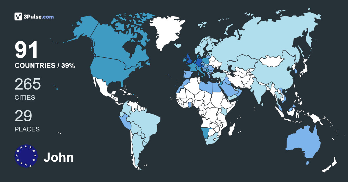 John Beech's Travel Map Image