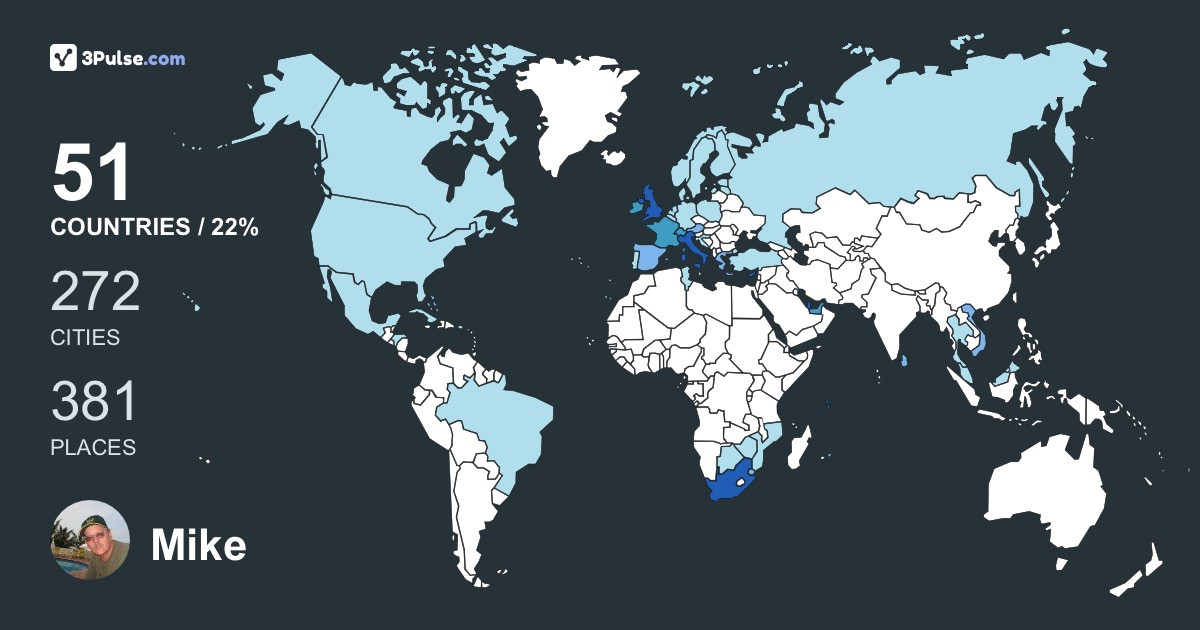 Изображение Карты путешествий Mike Shrosbree