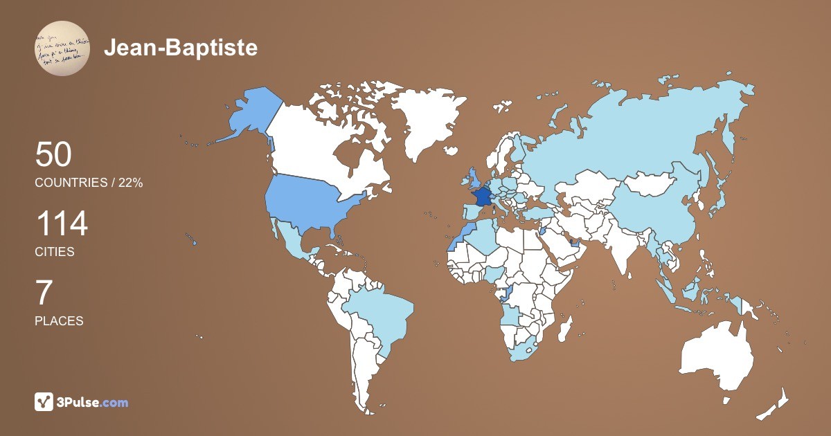 Изображение Карты путешествий Jean-Baptiste Lendrin