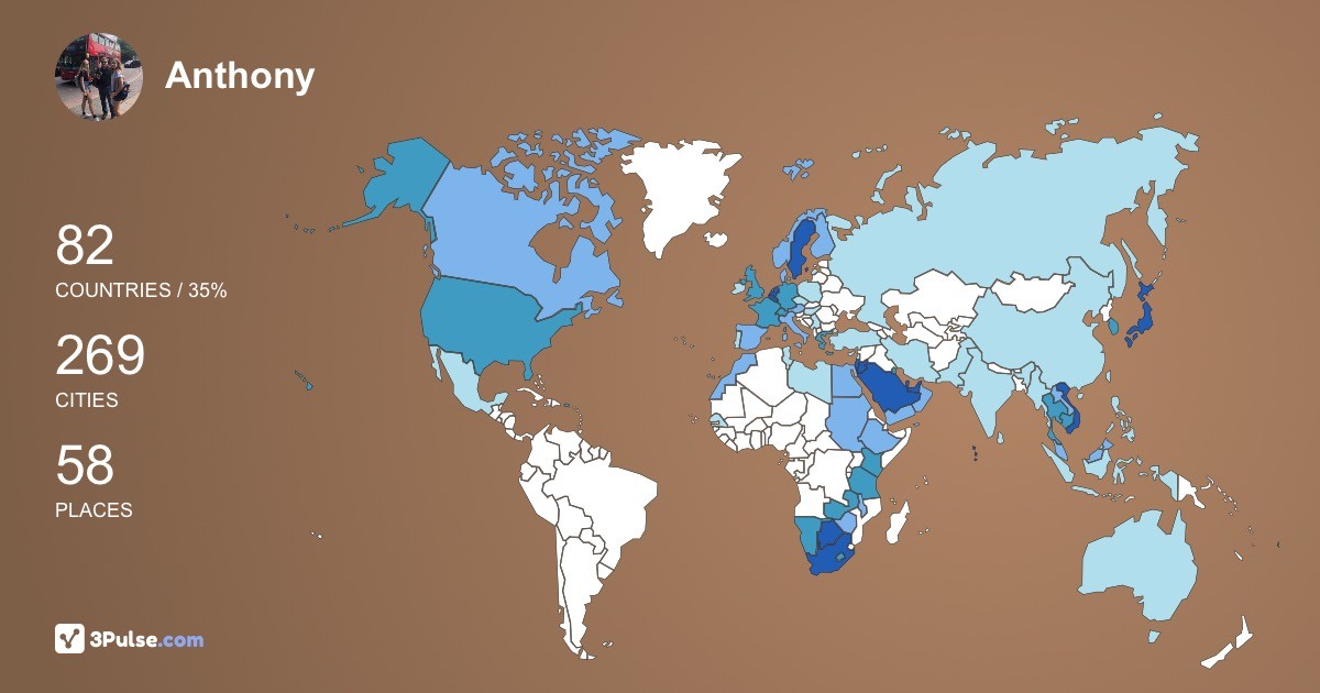 Изображение Карты путешествий Anthony Slewka