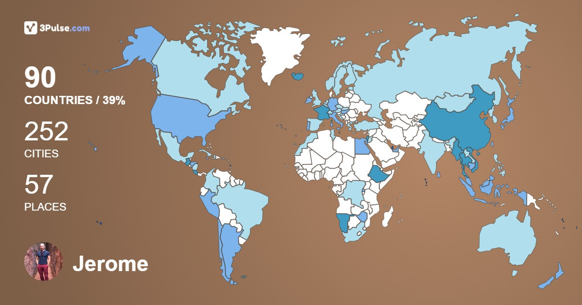 Jerome Drabmazil's Travel Map Image