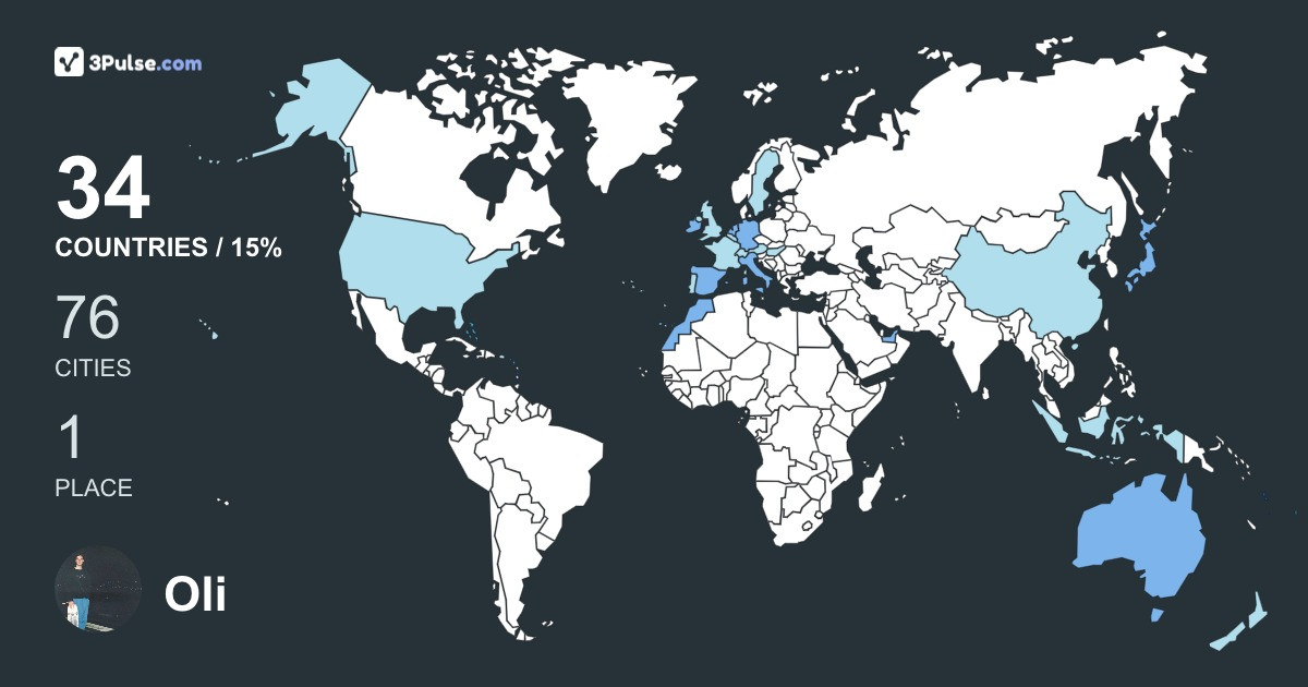 Изображение Карты путешествий Oli Hearne
